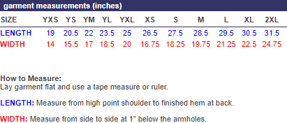 Basecamp Tshirt Size Guide